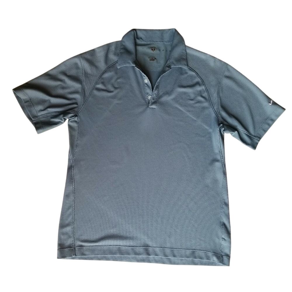 Nike Fit Dry Golf Men's Short Sleeve Polo Blue/ Gray Shirt Size L/G